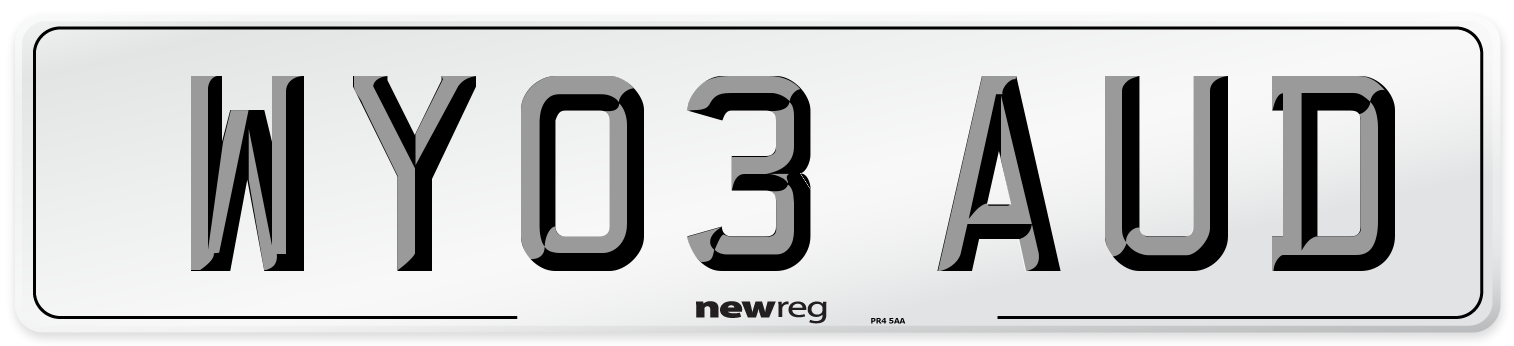 WY03 AUD Number Plate from New Reg